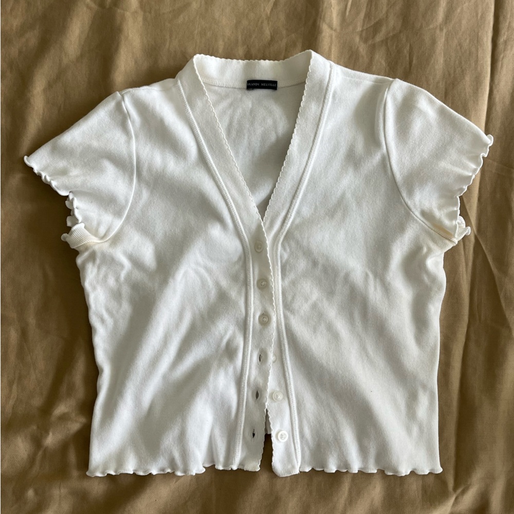 White Brandy Melville Cropped Tee